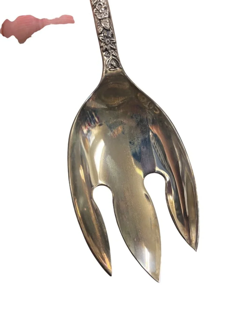 Godinger Vintage large silverplated spoon fork floral set SKU 10-541